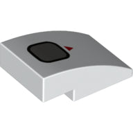 LEGO® los onderdeel Dakpan Gebogen met Motief Wit 24309pb028