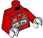 LEGO® los onderdeel Lijf met Motief Rood 973pb4246c01