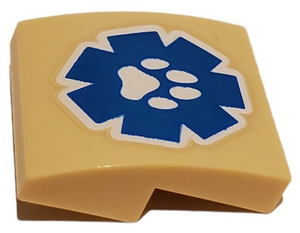 LEGO® Dakpan Gebogen met Motief Geelbruin 15068pb362