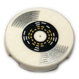 LEGO® los onderdeel Tegel Rond met Motief Wit 14769pb451