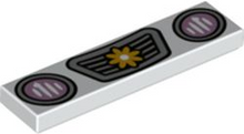 Plaatje in Gallery viewer laden, LEGO® los onderdeel Tegel met Motief in kleur Wit 2431pb705