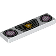 Plaatje in Gallery viewer laden, LEGO® los onderdeel Tegel met Motief in kleur Wit 2431pb705
