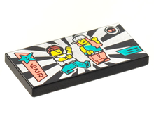 Plaatje in Gallery viewer laden, LEGO® los onderdeel Tegel met Motief Zwart 87079pb0979