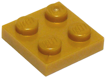 Plaatje in Gallery viewer laden, LEGO® los onderdeel Plaat Algemeen in kleur Parel Goud 3022