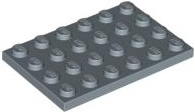 LEGO® los onderdeel Plaat Algemeen in kleur Zandblauw 3032