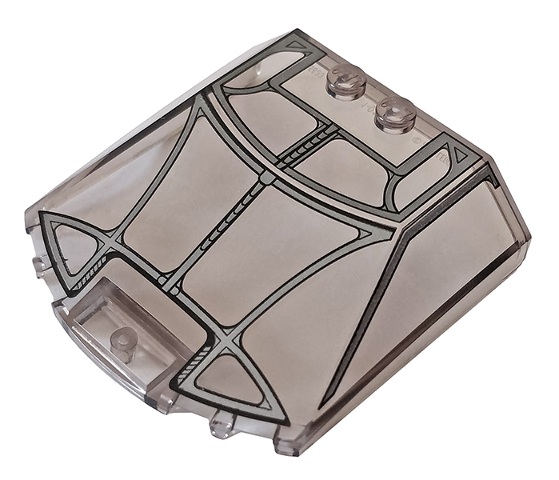 LEGO® Voorruit met Motief Doorzichtig Zwart 65633pb05