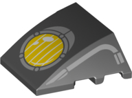Plaatje in Gallery viewer laden, LEGO® los onderdeel Wig met Motief in kleur Zwart 64225pb046