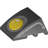 Plaatje in Gallery viewer laden, LEGO® los onderdeel Wig met Motief in kleur Zwart 64225pb046