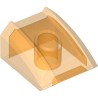 Plaatje in Gallery viewer laden, LEGO® los onderdeel Dakpan Gebogen Doorzichtig Oranje 30602