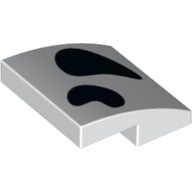 Plaatje in Gallery viewer laden, LEGO® los onderdeel Dakpan Gebogen met Motief Wit 15068pb365