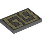 LEGO® Tegel met Motief Donker Blauwachtig Grijs 26603pb329