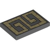 LEGO® Tegel met Motief Donker Blauwachtig Grijs 26603pb329