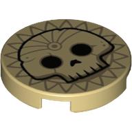 LEGO® onderdeel Tegel Rond met Motief Geelbruin 14769pb602