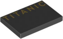 Plaatje in Gallery viewer laden, LEGO® los onderdeel Tegel met Motief Zwart 26603pb204
