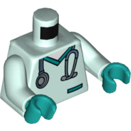 LEGO® los onderdeel Lijf met Motief Licht Aqua 973pb4354c01