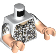 LEGO® los onderdeel Lijf met Motief Wit 973pb4482c01