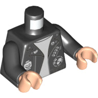 Plaatje in Gallery viewer laden, LEGO® los onderdeel Lijf met Motief Zwart 973pb4444c01