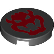 Plaatje in Gallery viewer laden, LEGO® los onderdeel Tegel Rond met Motief Zwart 14769pb513