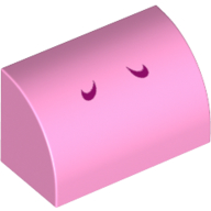 LEGO® Dakpan Gebogen met Motief Fel Roze 37352pb010