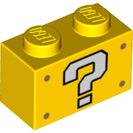 LEGO® los onderdeel Steen met Motief in kleur Geel 3004pb246