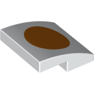 Plaatje in Gallery viewer laden, LEGO® los onderdeel Dakpan Gebogen met Motief Wit 15068pb385