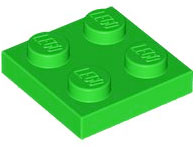 LEGO® los onderdeel Plaat Algemeen in kleur Fel Groen 3022