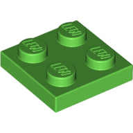 Plaatje in Gallery viewer laden, LEGO® los onderdeel Plaat Algemeen in kleur Fel Groen 3022