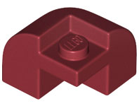 LEGO® los onderdeel Dakpan Gebogen in kleur Donkerrood 67810