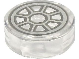 LEGO® onderdeel Tegel Rond met Motief Doorzichtig 98138pb257