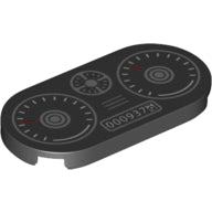 LEGO® los onderdeel Tegel Rond met Motief Zwart 66857pb012