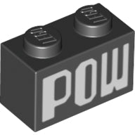 Plaatje in Gallery viewer laden, LEGO® los onderdeel Steen met Motief Zwart 3004pb257