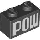 LEGO® los onderdeel Steen met Motief Zwart 3004pb257