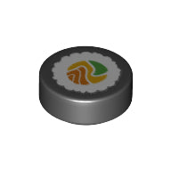 LEGO® los onderdeel Tegel Rond met Motief Zwart 98138pb261