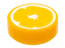 Plaatje in Gallery viewer laden, LEGO® Tegel Rond met Motief Helder Licht Oranje 98138pb262