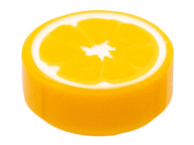 LEGO® Tegel Rond met Motief Helder Licht Oranje 98138pb262