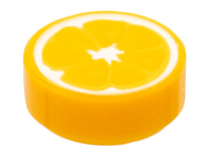 LEGO® Tegel Rond met Motief Helder Licht Oranje 98138pb262