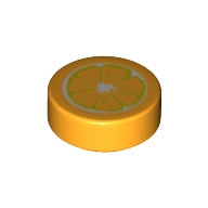 Plaatje in Gallery viewer laden, LEGO® Tegel Rond met Motief Helder Licht Oranje 98138pb262