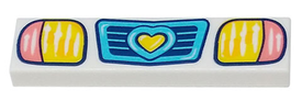 LEGO® los onderdeel Tegel met Motief in kleur Wit 2431pb780
