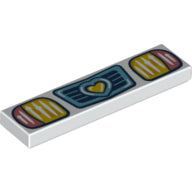 Plaatje in Gallery viewer laden, LEGO® los onderdeel Tegel met Motief in kleur Wit 2431pb780