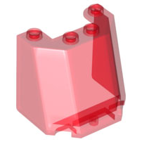 LEGO® los onderdeel Voorruit in kleur Doorzichtig Rood 84954