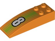 Plaatje in Gallery viewer laden, LEGO® onderdeel Dakpan Gebogen met Motief Oranje 44126pb056