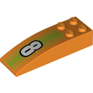 LEGO® onderdeel Dakpan Gebogen met Motief Oranje 44126pb056