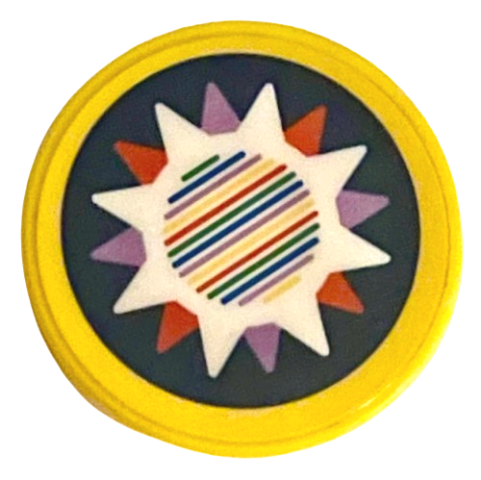 LEGO® los onderdeel Tegel Rond met Motief Geel 14769pb469
