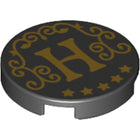 LEGO® los onderdeel Tegel Rond met Motief Zwart 14769pb497