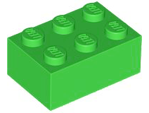LEGO® los onderdeel Steen in kleur Fel Groen 3002