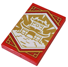 Plaatje in Gallery viewer laden, LEGO® los onderdeel Tegel met Motief Rood 26603pb220