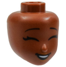 Plaatje in Gallery viewer laden, LEGO® los onderdeel Hoofd in kleur Roodachtig Bruin 81858