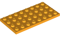 Plaatje in Gallery viewer laden, LEGO® los onderdeel Plaat Algemeen Helder Licht Oranje 3035