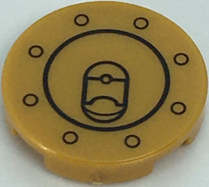 LEGO® onderdeel Tegel Rond met Motief Parel Goud 14769pb478