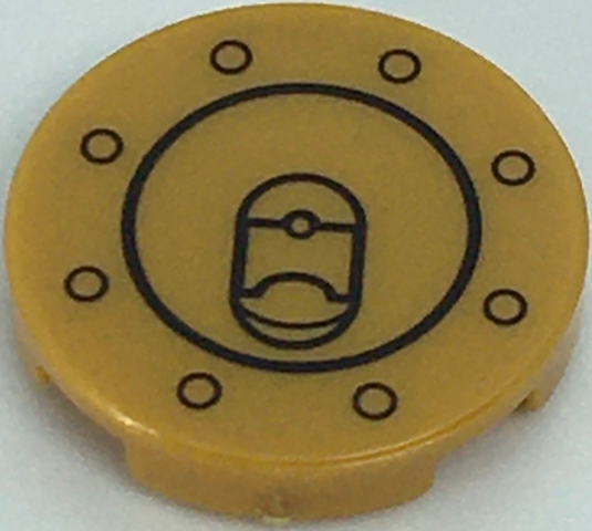 LEGO® onderdeel Tegel Rond met Motief Parel Goud 14769pb478